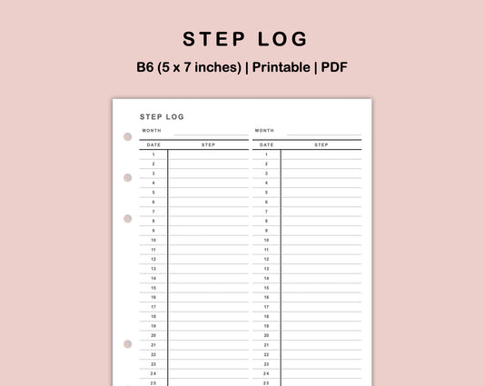 B6 Inserts - Step Log