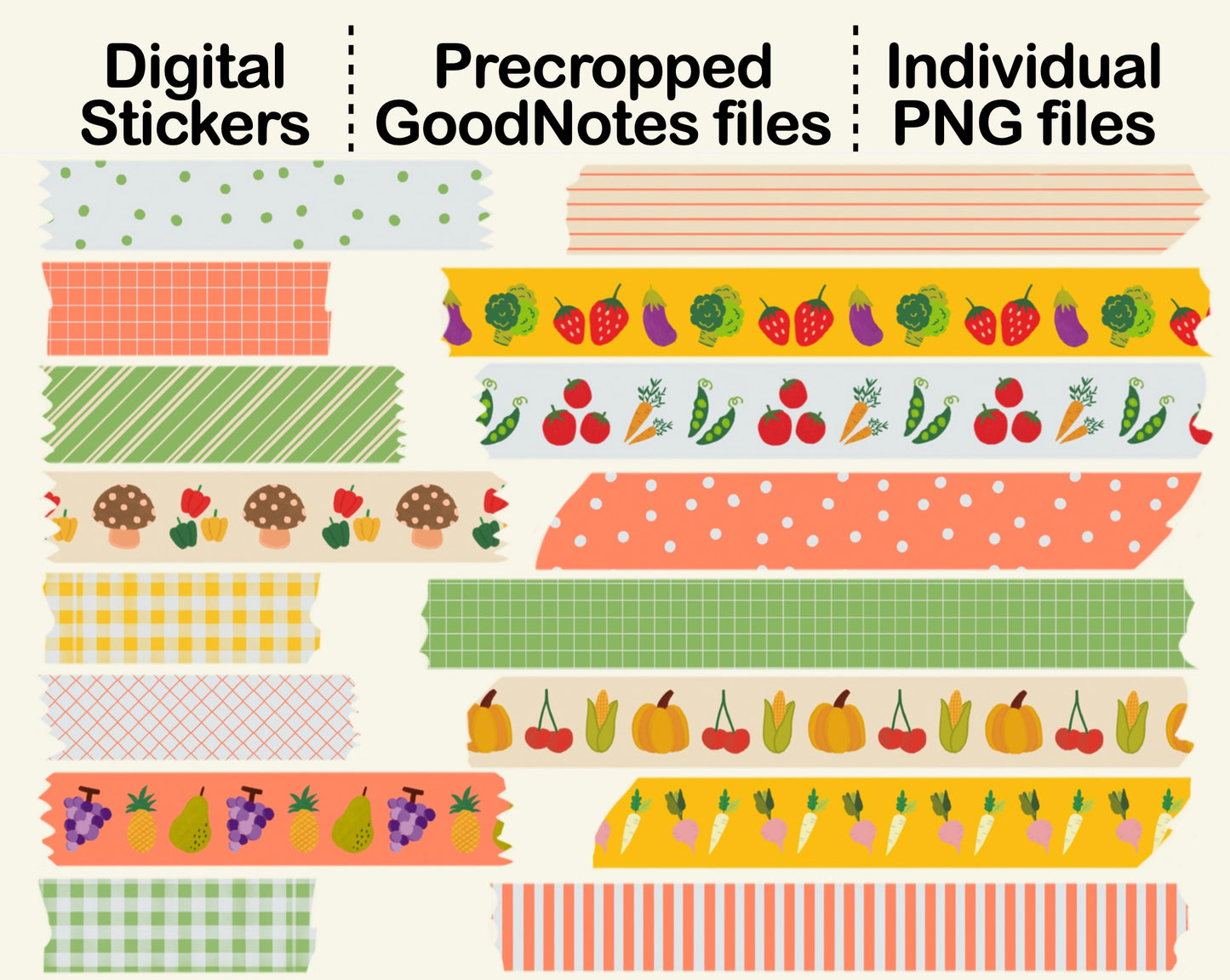 Digital Washi Tape - Fresh Food