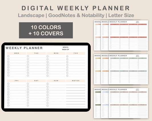 Weekly Planner, To Do List - Landscape
