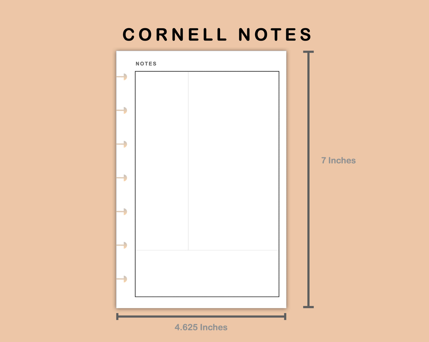 Mini Happy Planner Inserts - Cornell Notes