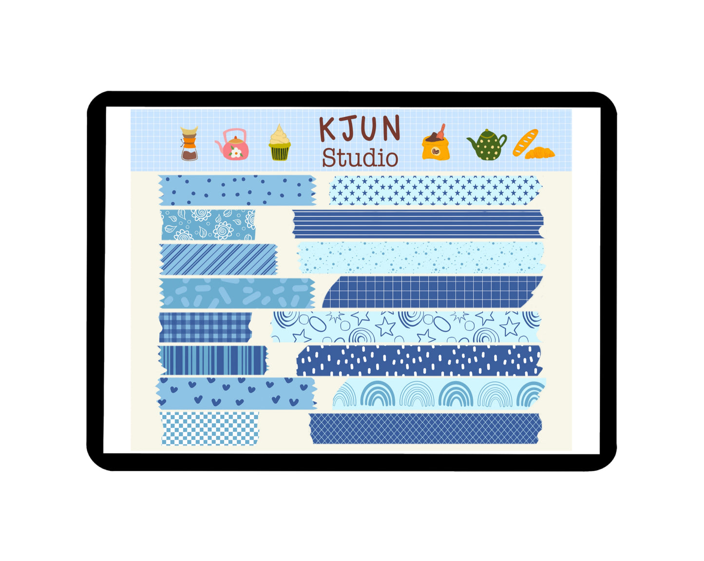 Digital Washi Tape - Shiny Blue