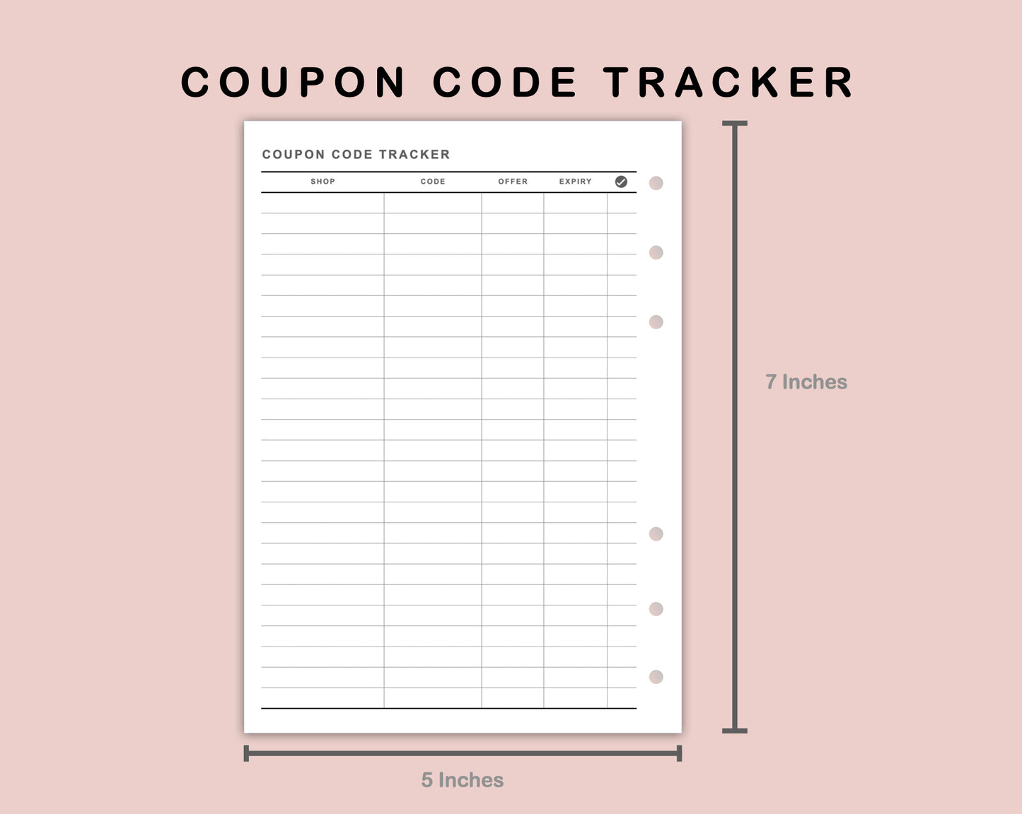 B6 Inserts - Coupon Code Tracker