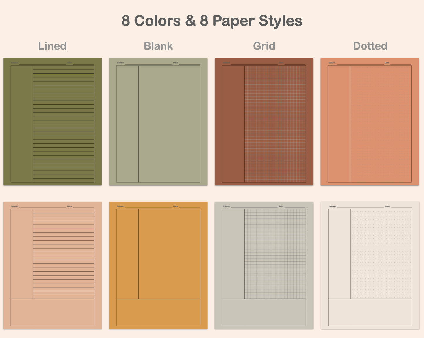 Digital Cornell Notes - Boho