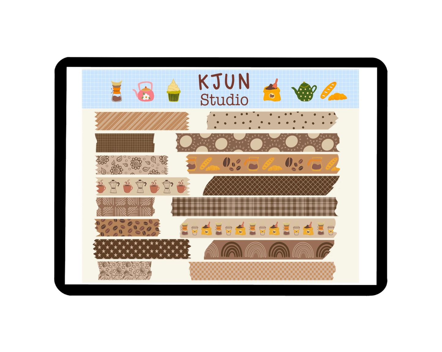 Digital Washi Tape - Brown Coffee