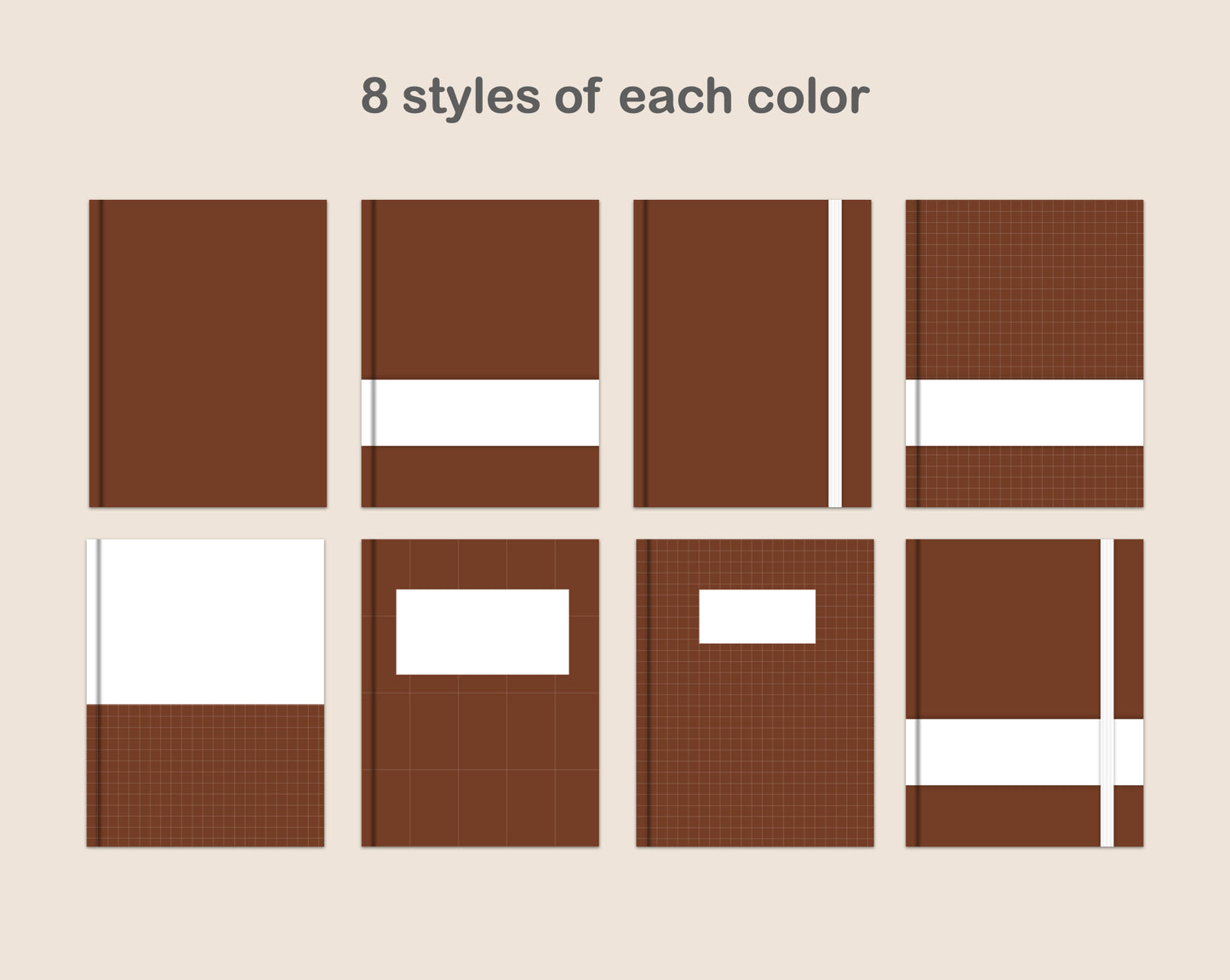 Digital Notebook Cover - Portrait - Brown Coffee