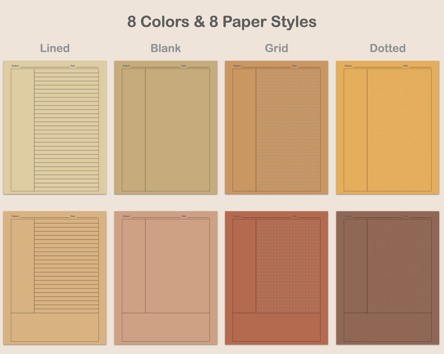 Digital Cornell Notes - Warm