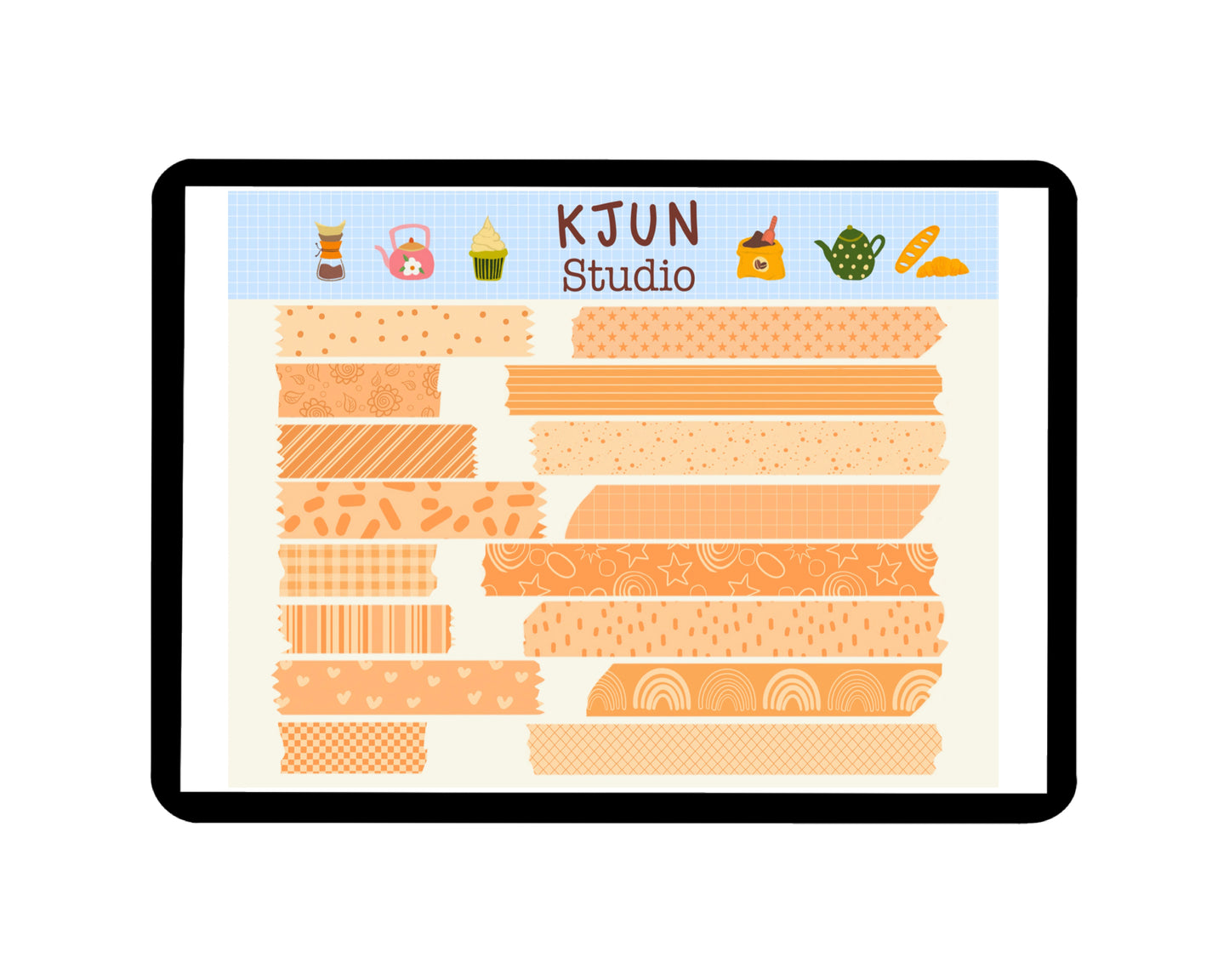 Digital Washi Tape - Bright Orange