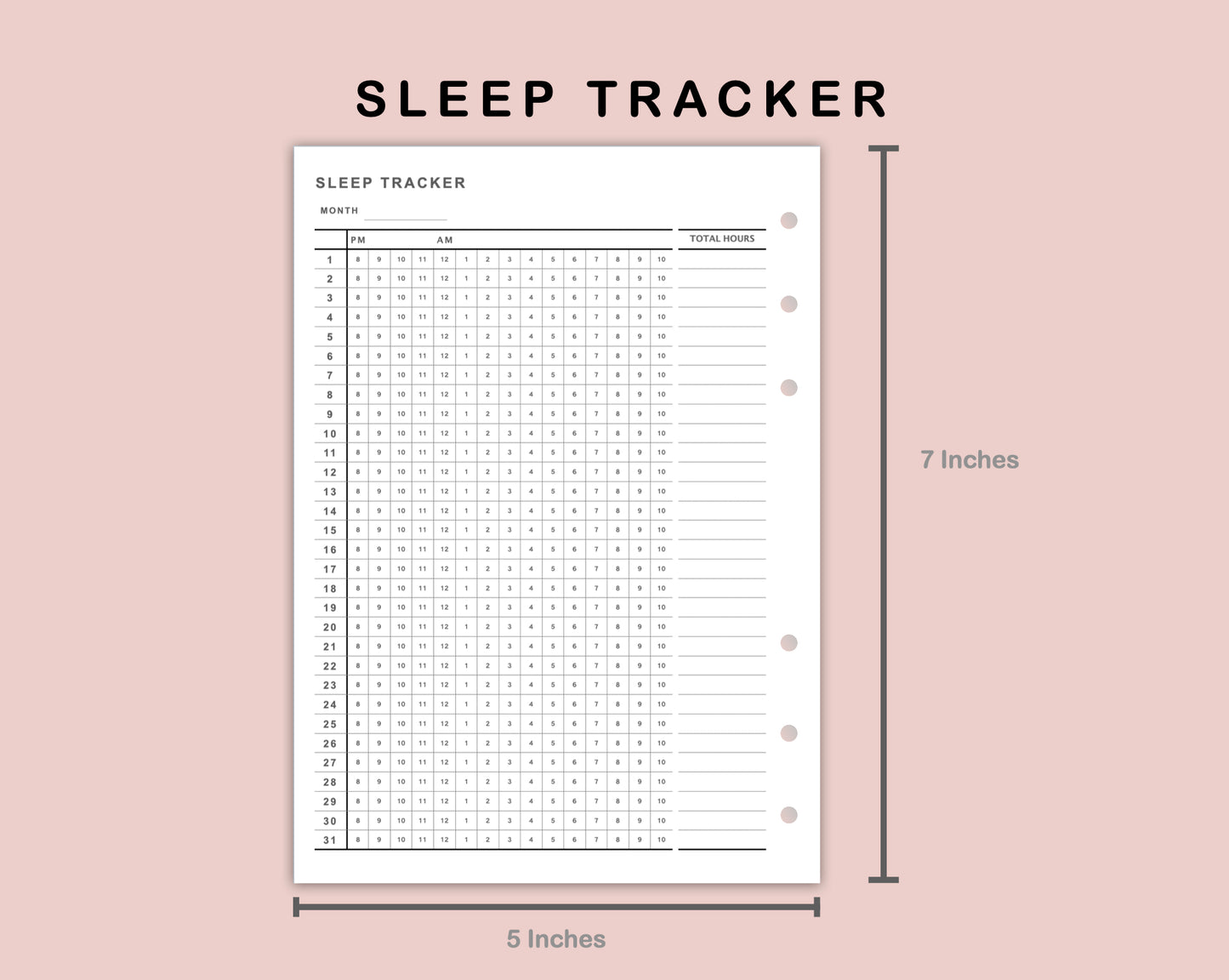 B6 Inserts - Sleep Tracker