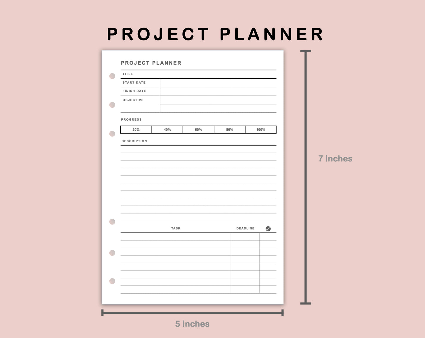 B6 Inserts - Project Planner