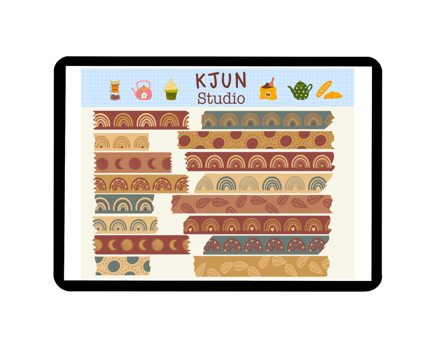 Digital Washi Tape - Boho Rainbow