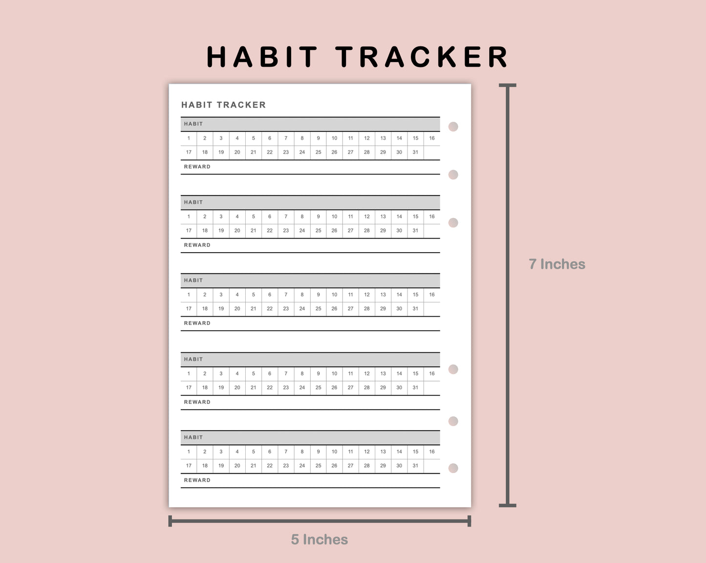 B6 Inserts - Habit Tracker