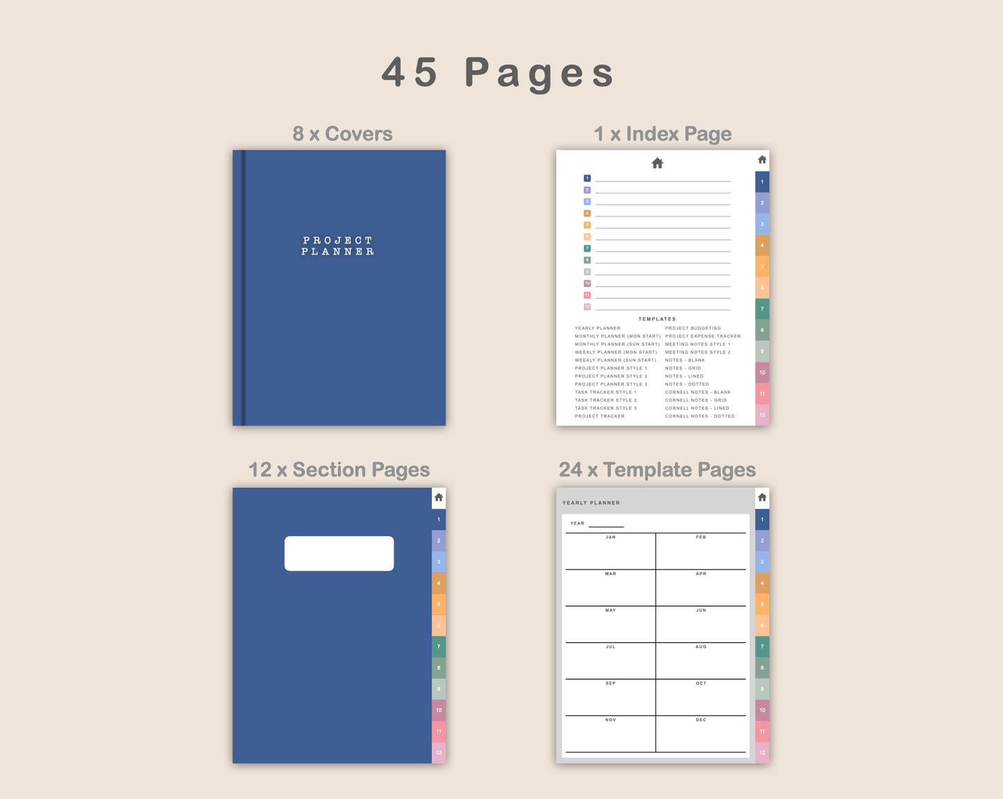 Digital Project Planner - Portrait - Spring