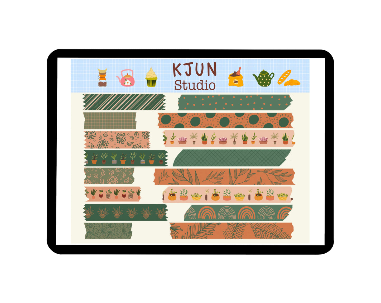 Digital Washi Tape - Green Plant