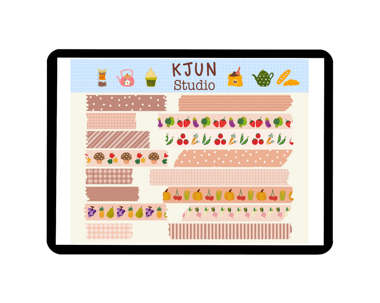 Digital Washi Tape - Neutral Food