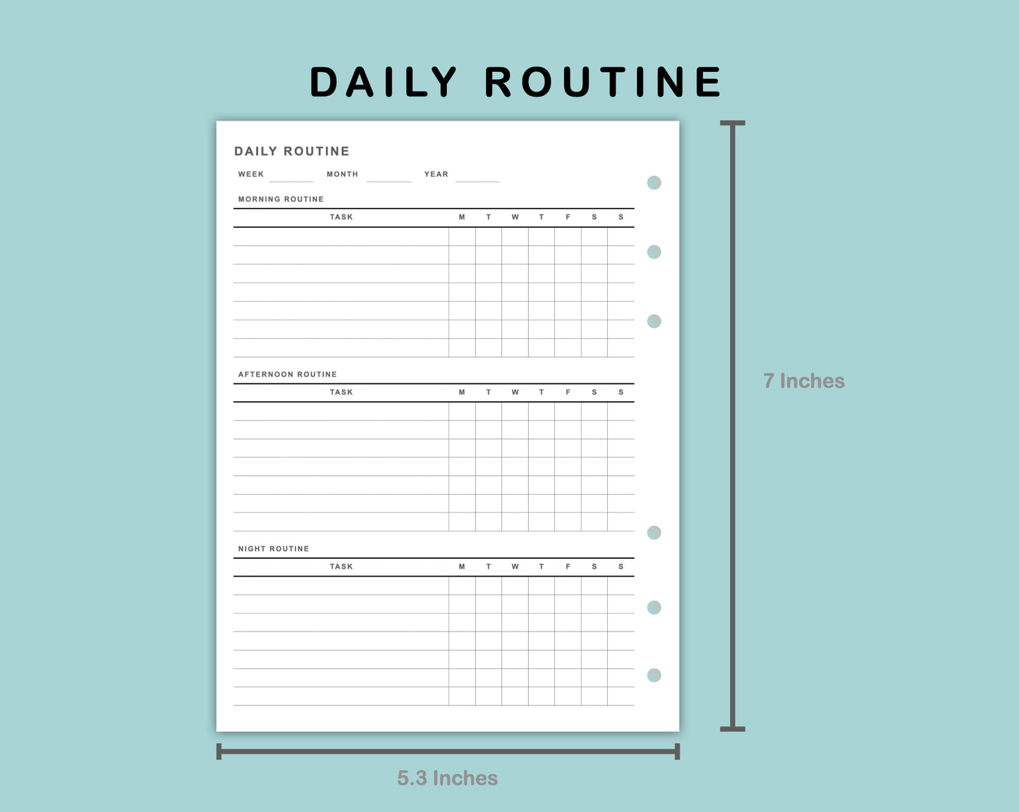 B6 Wide Inserts - Daily Routine