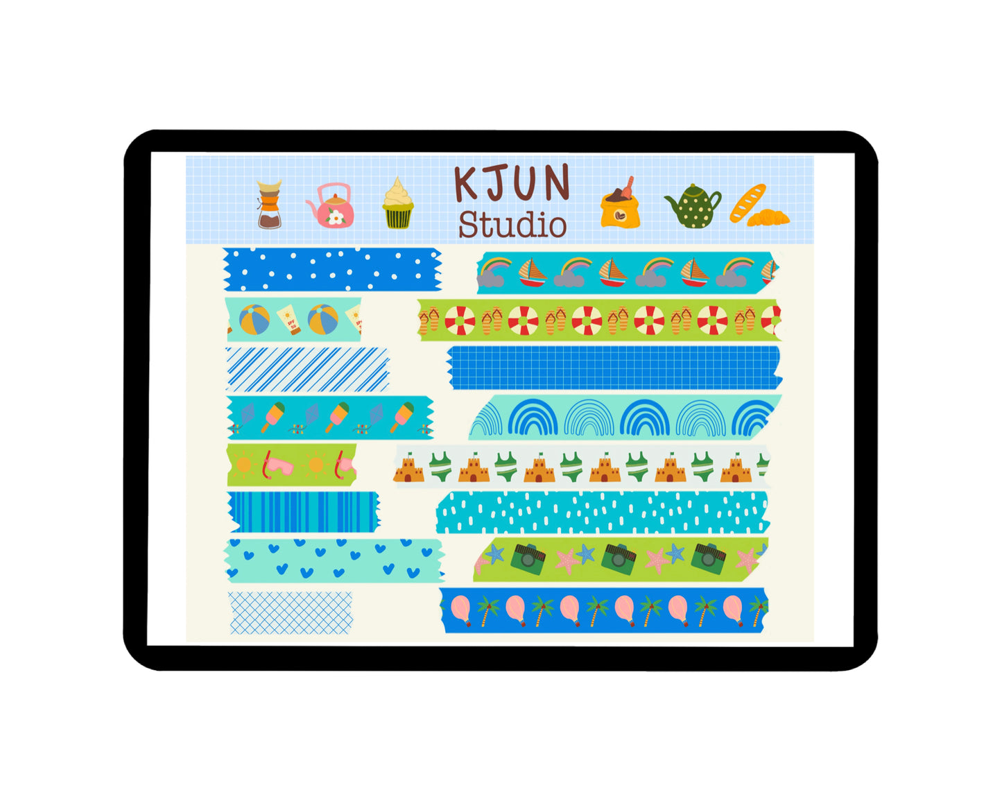Digital Washi Tape - Tropical Summer