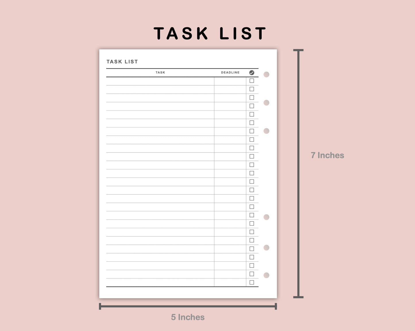 B6 Inserts - Task List