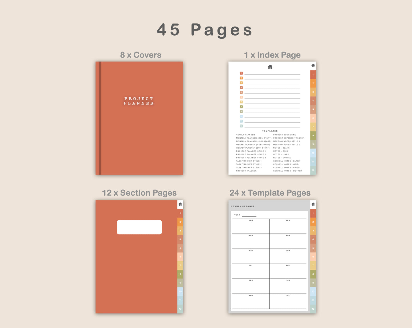 Digital Project Planner - Portrait - Autumn