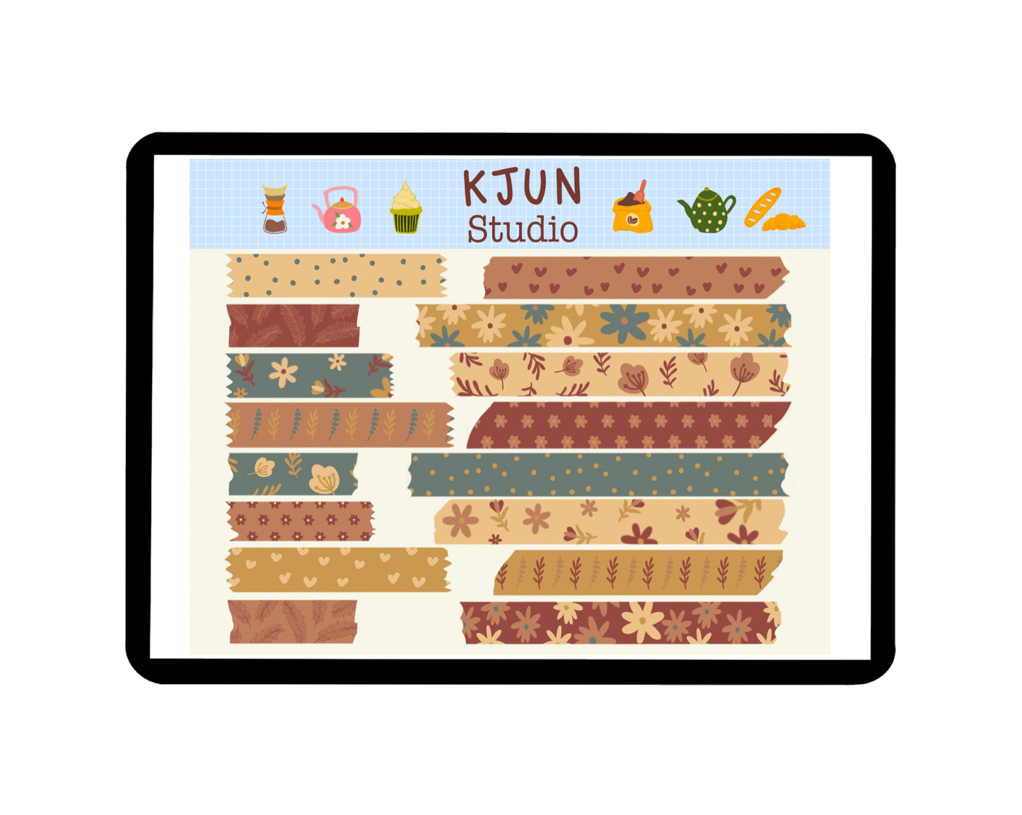 Digital Washi Tape - Boho Floral