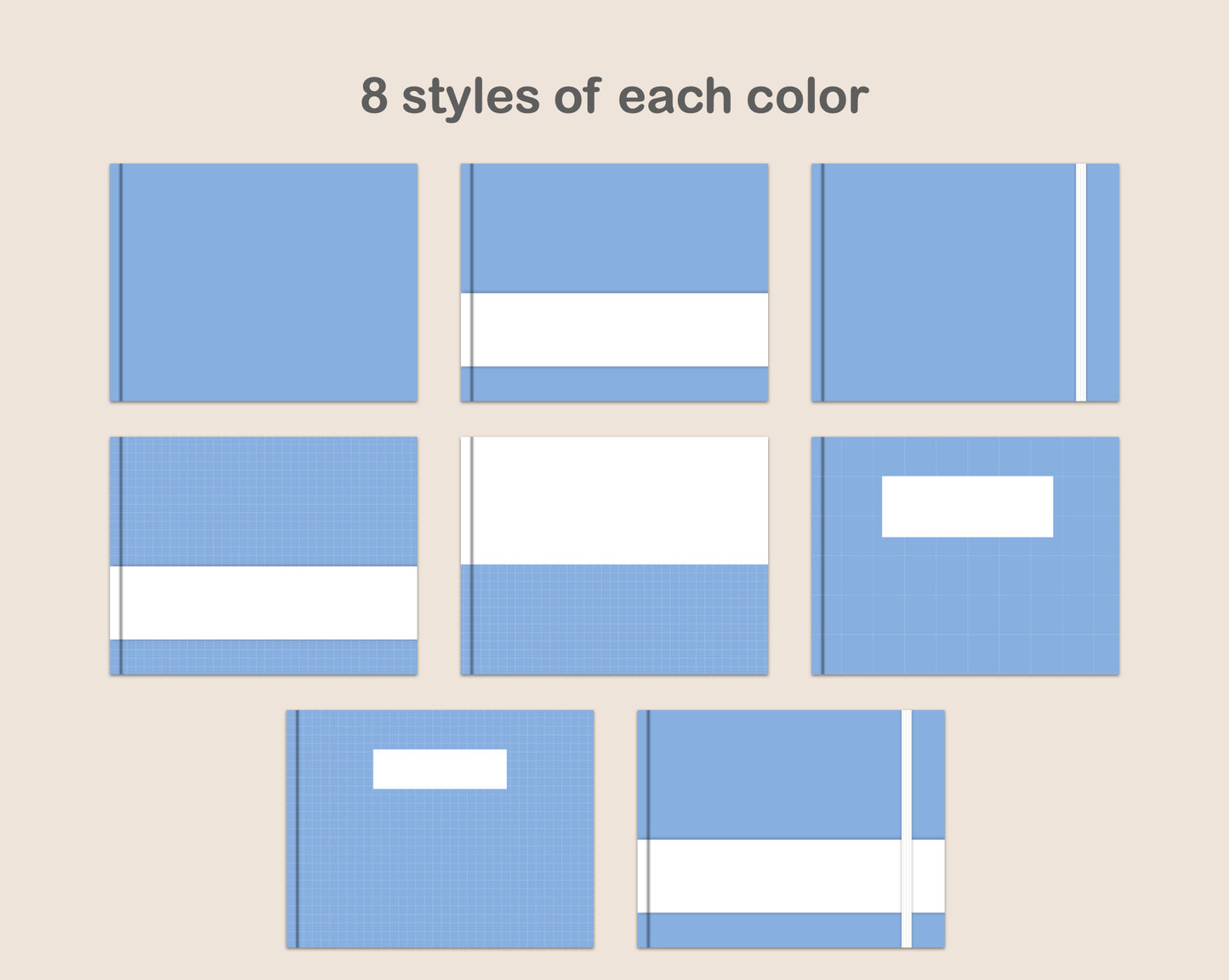 Digital Notebook Cover - Landscape - Classic Blue