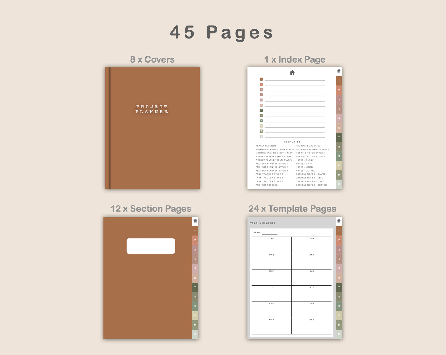 Digital Project Planner - Portrait - Neutral
