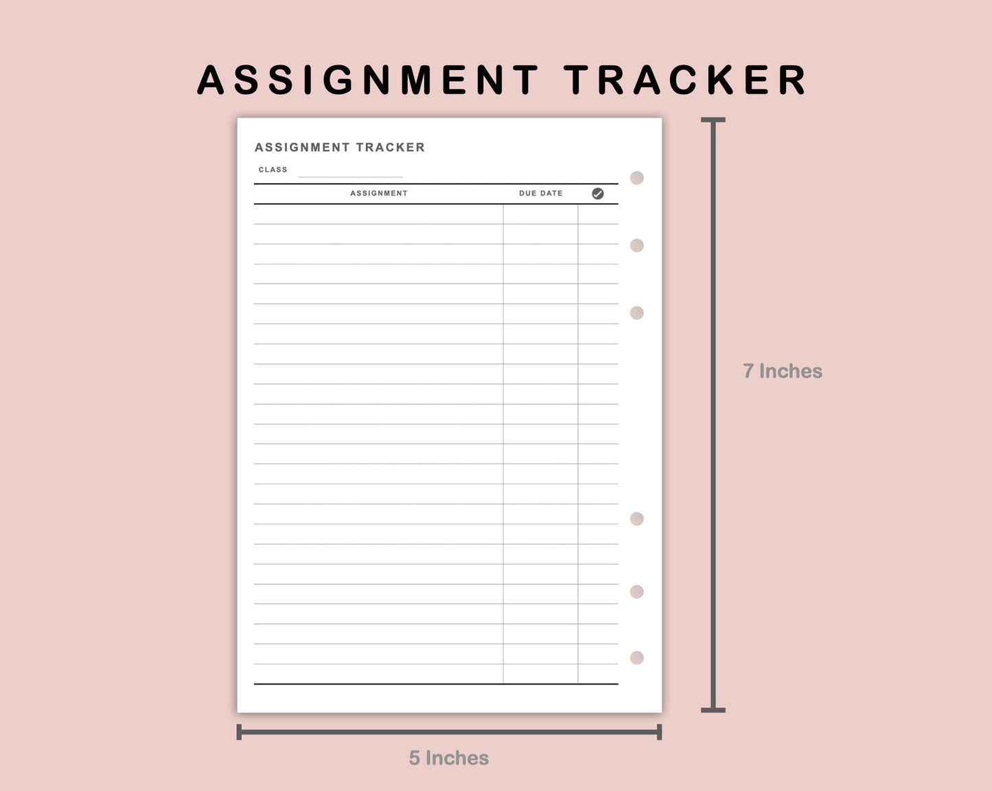 B6 Inserts - Assignment Tracker
