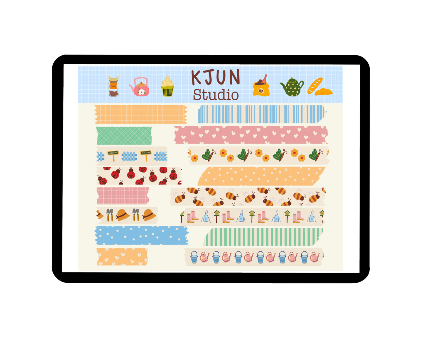 Digital Washi Tape - Pastel Spring Garden