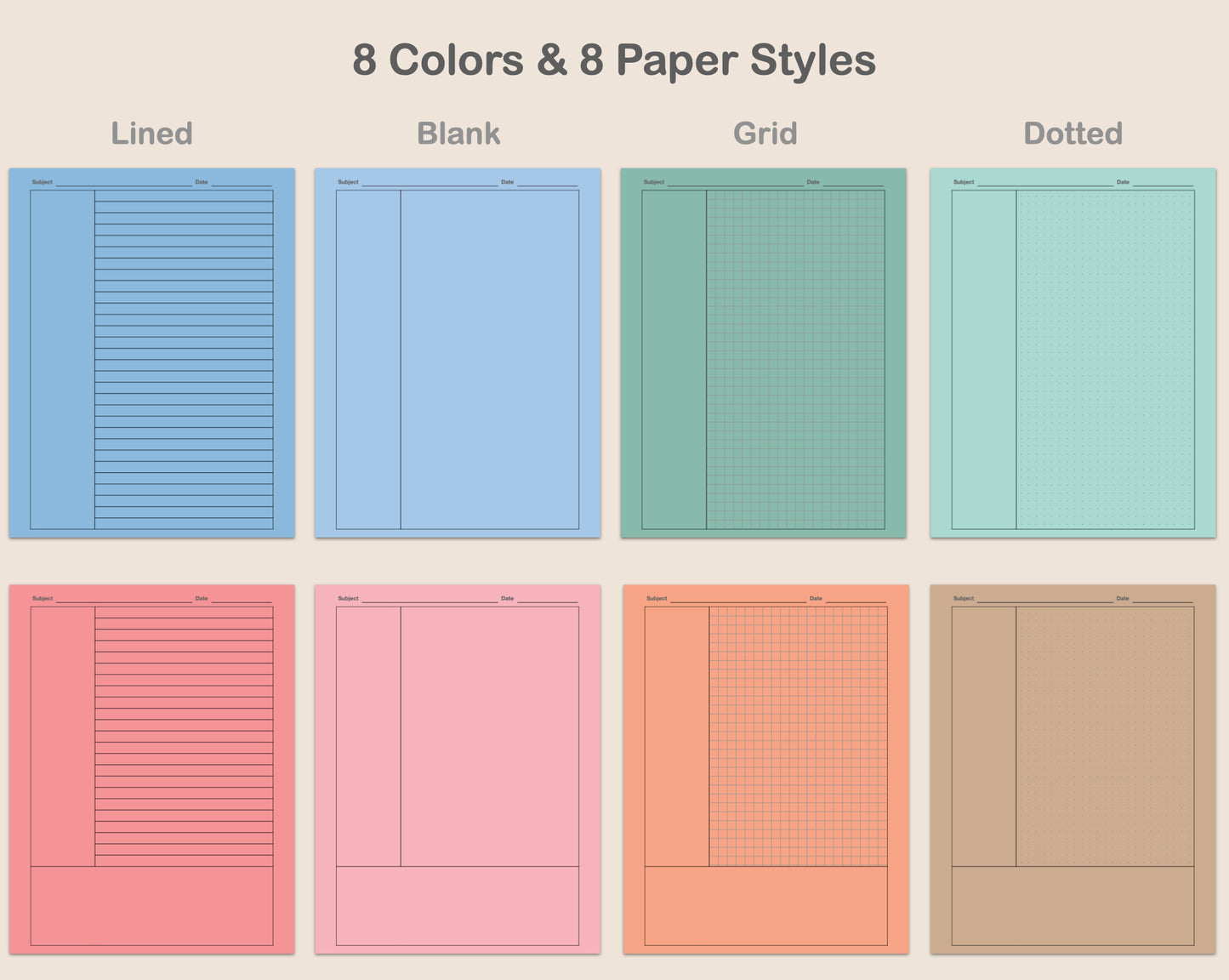 Digital Cornell Notes - Pastel