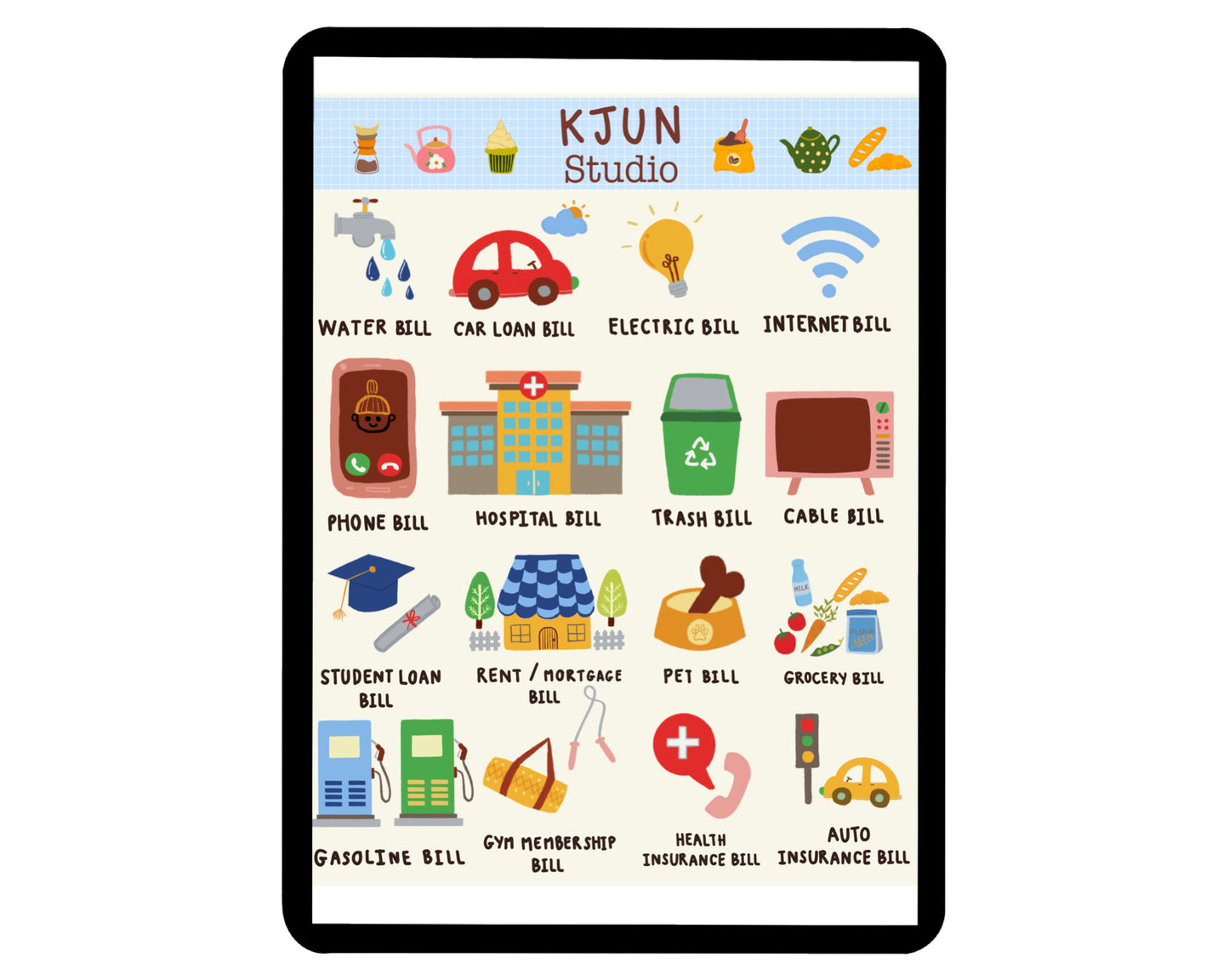 Digital Sticker - Bill Reminders