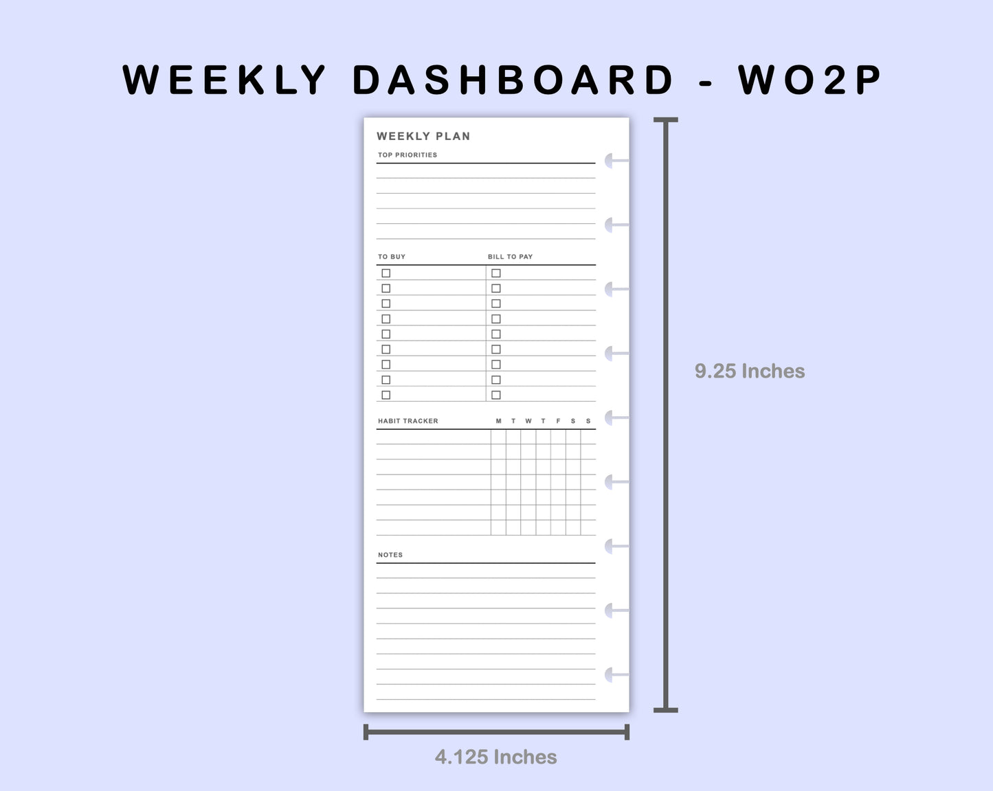 Skinny Classic HP Inserts - Weekly Dashboard