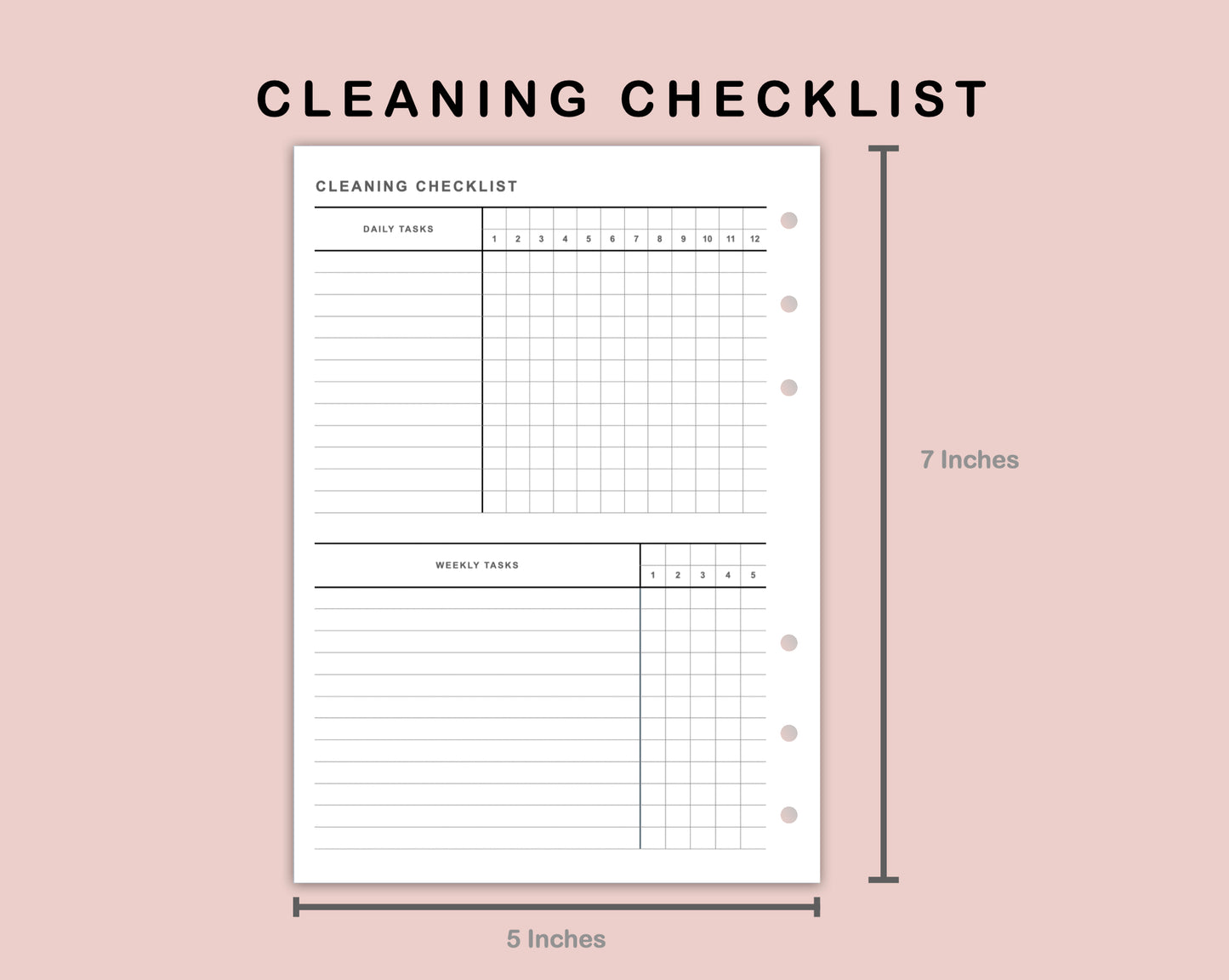 B6 Inserts - Cleaning Checklist
