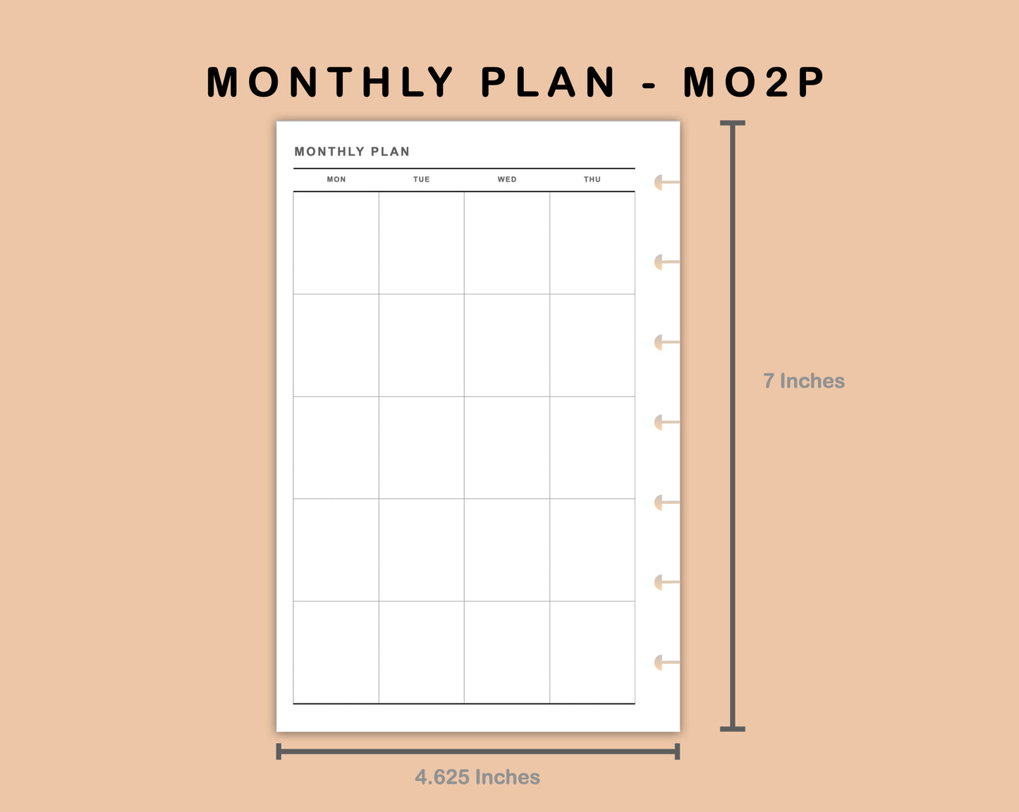 Mini Happy Planner Inserts - Monthly Plan - MO2P