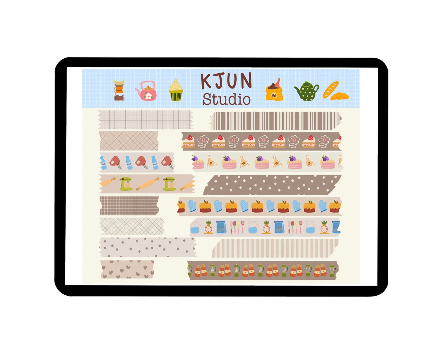 Digital Washi Tape - Light Neutral Baking
