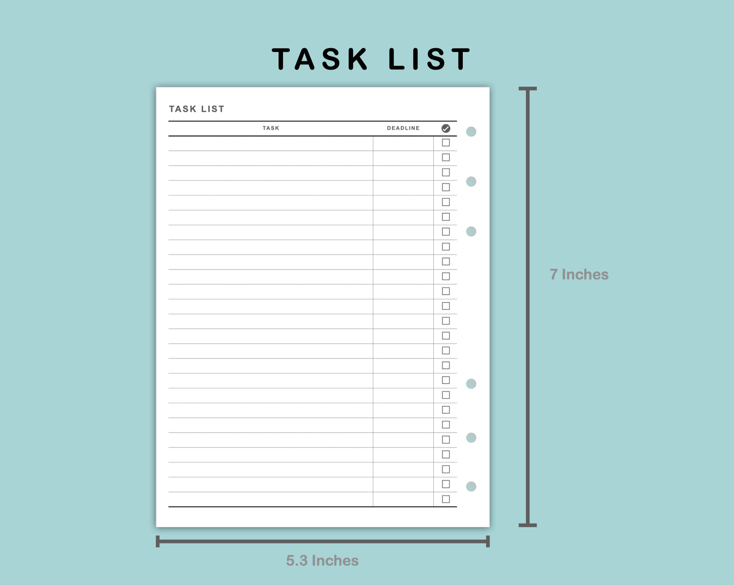 B6 Wide Inserts - Task List
