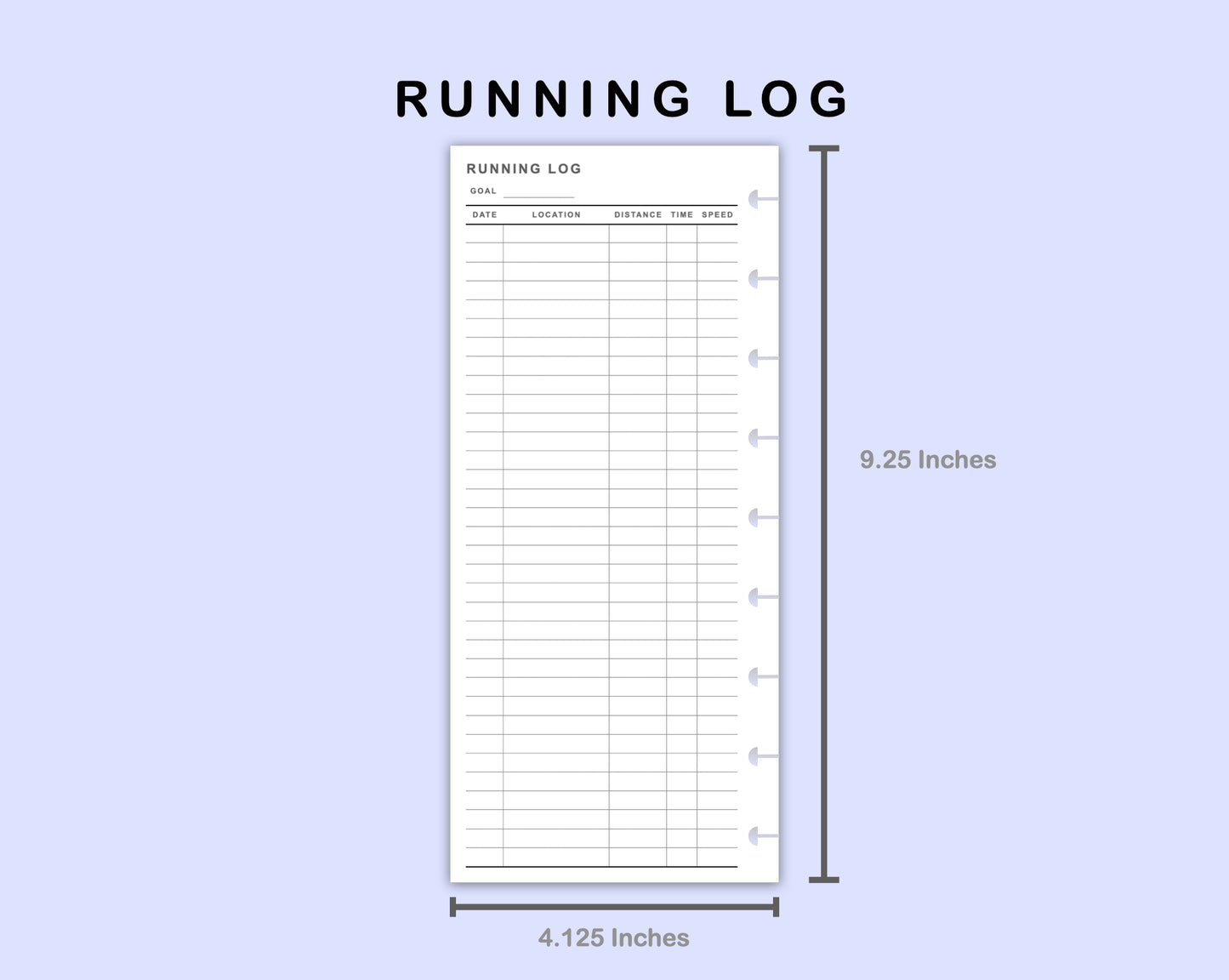 Skinny Classic HP Inserts - Running Log