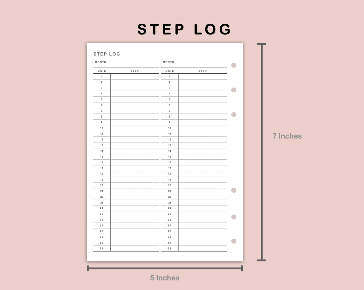 B6 Inserts - Step Log