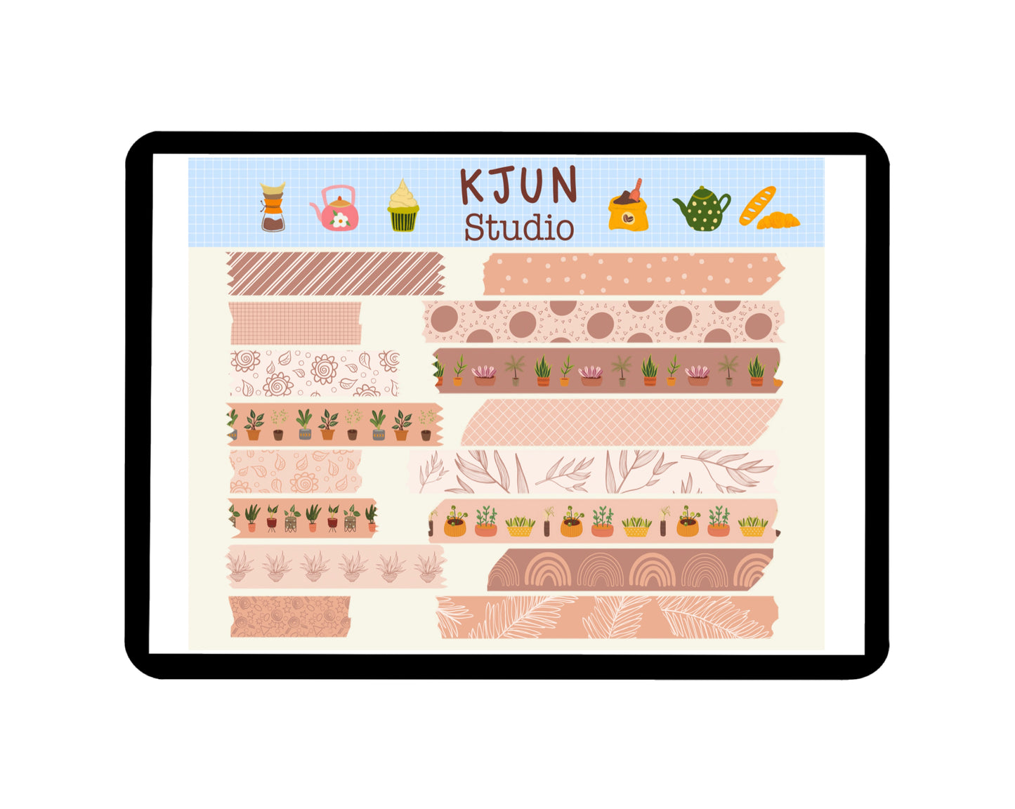 Digital Washi Tape - Neutral Plant