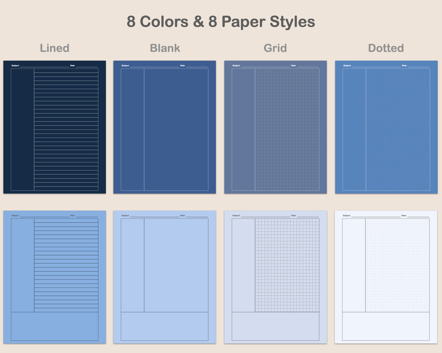 Digital Cornell Notes - Blue