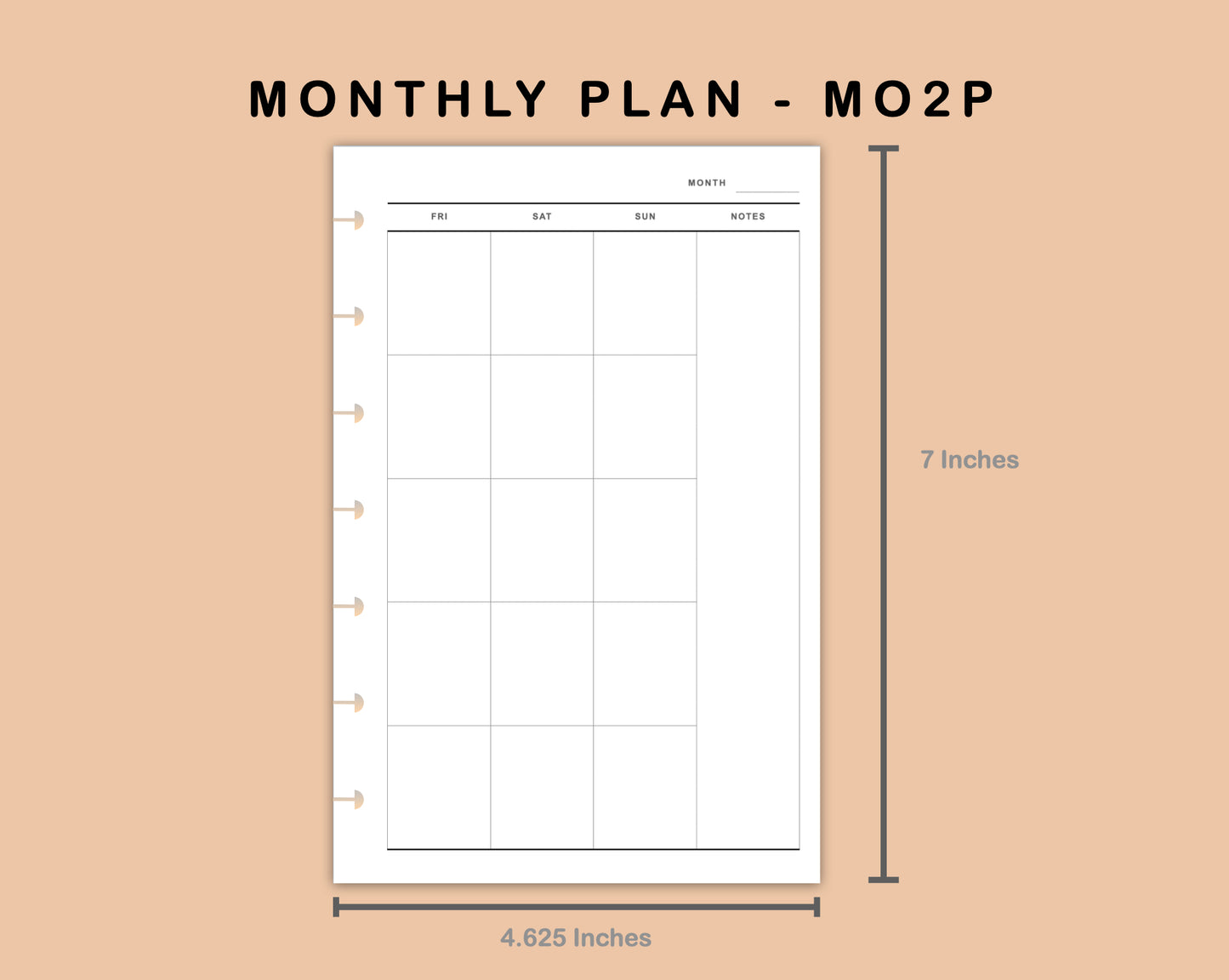 Mini Happy Planner Inserts - Monthly Plan - MO2P