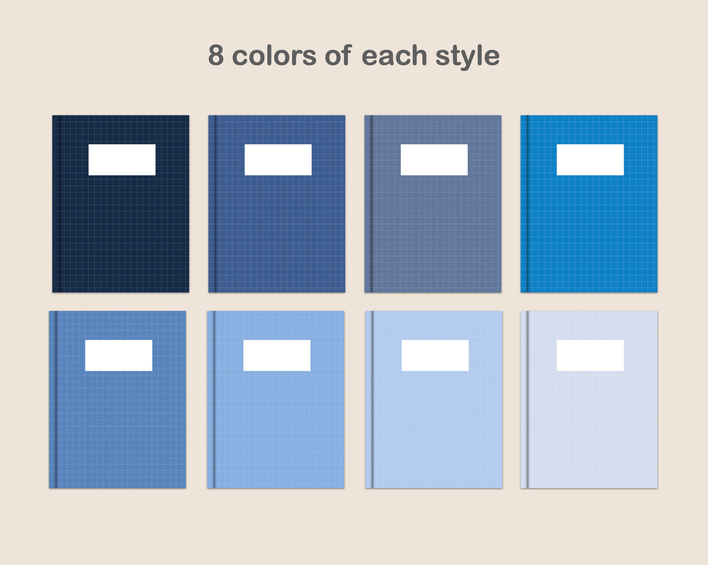 Digital Notebook Cover - Portrait - Classic Blue