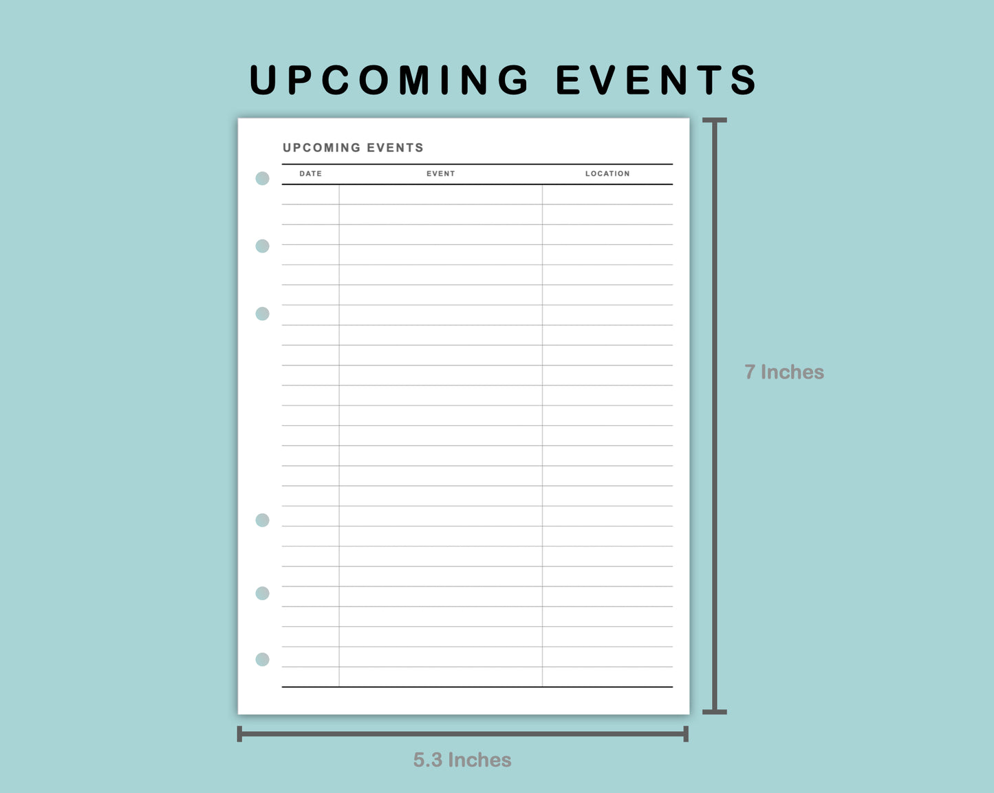 B6 Wide Inserts - Upcoming Event