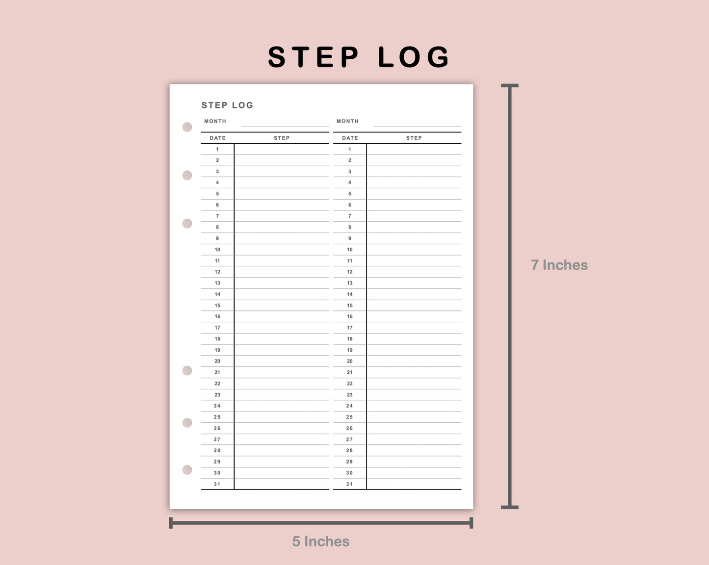 B6 Inserts - Step Log
