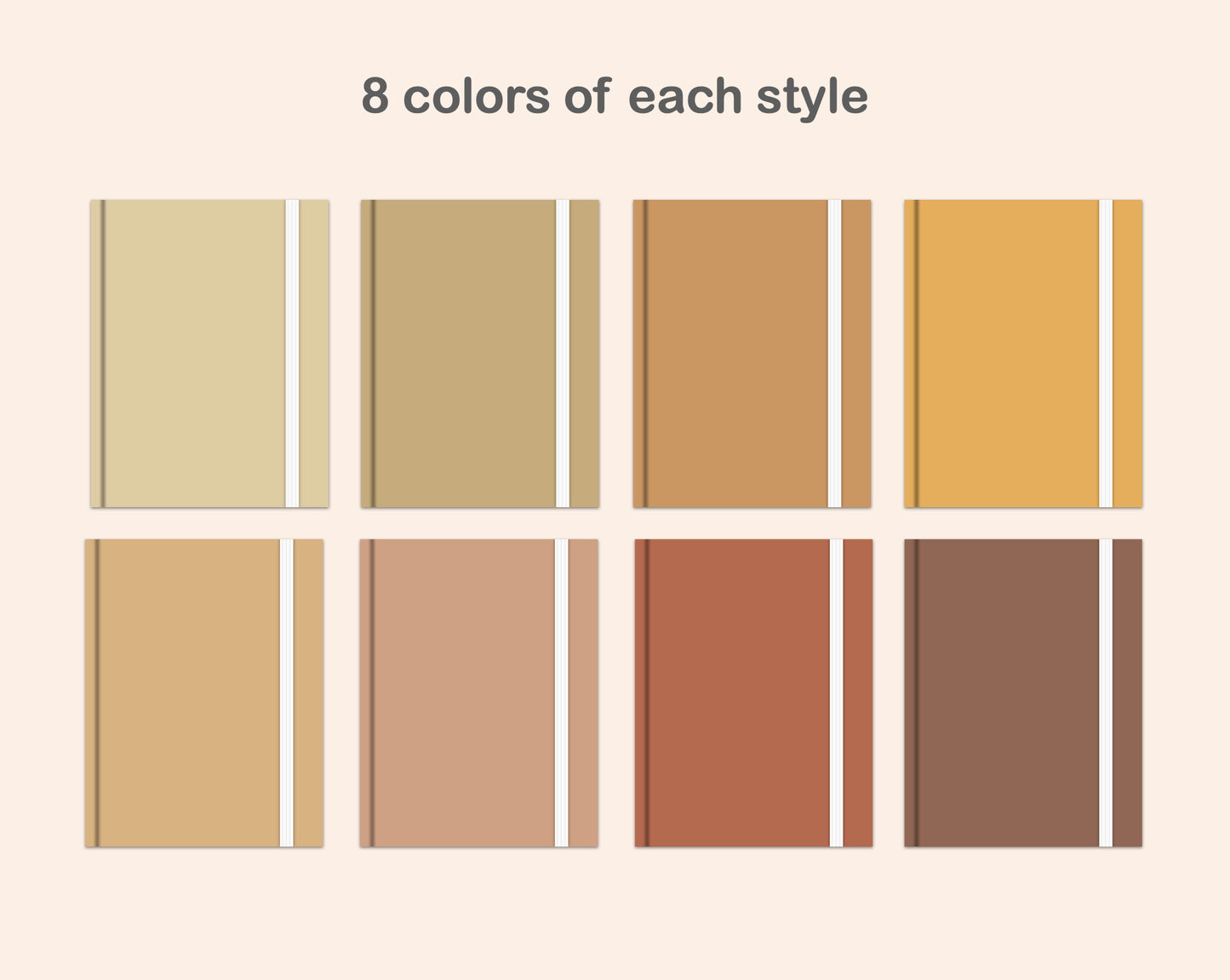 Digital Notebook Cover - Portrait - Warm