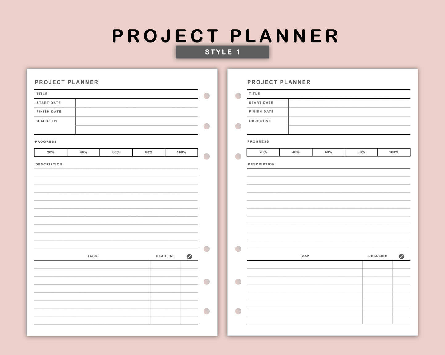 B6 Inserts - Project Planner
