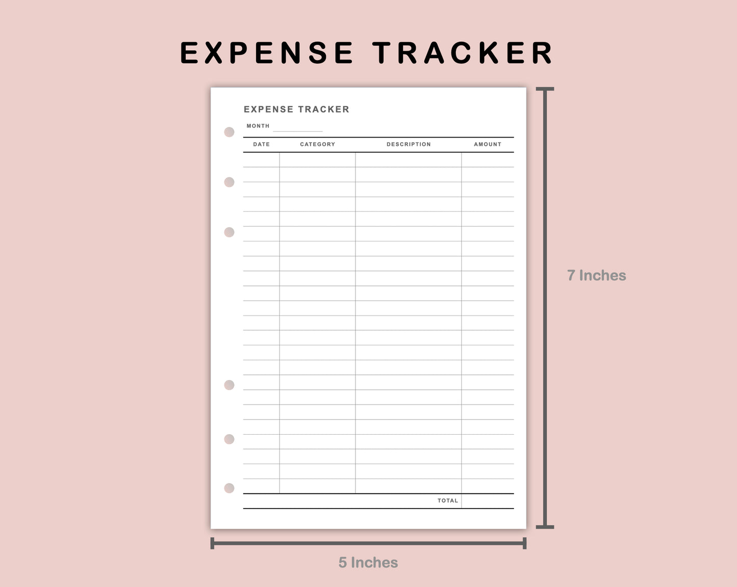 B6 Inserts - Income and Expense Tracker