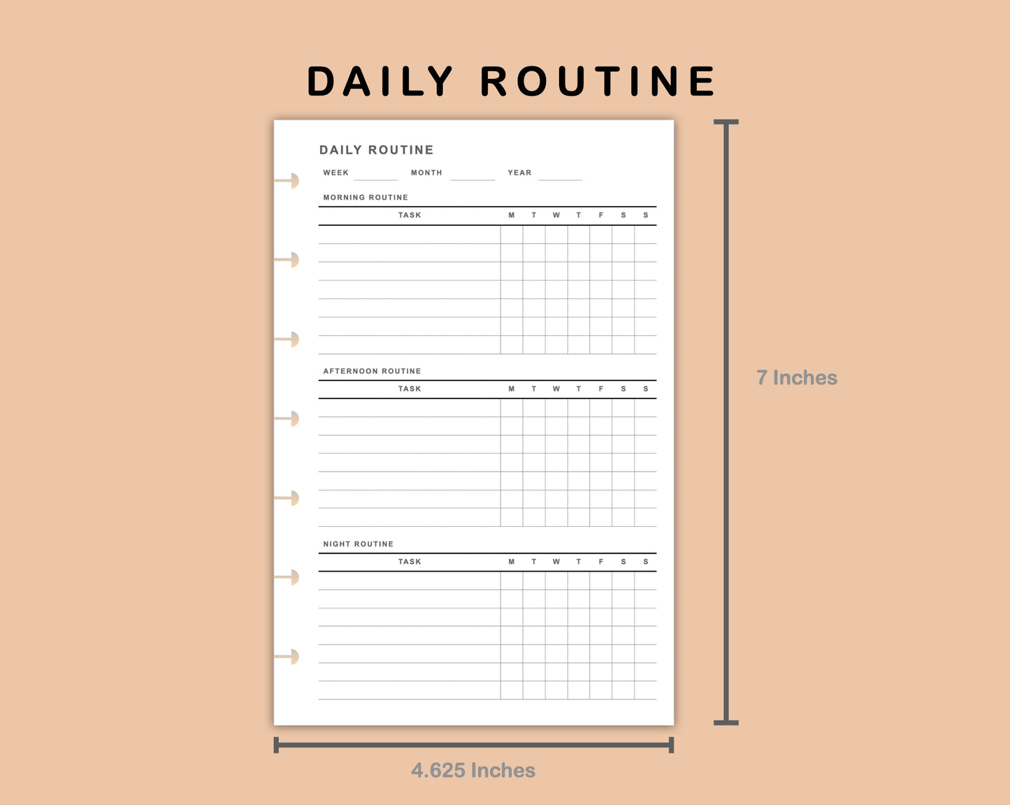 Mini Happy Planner Inserts - Daily Routine