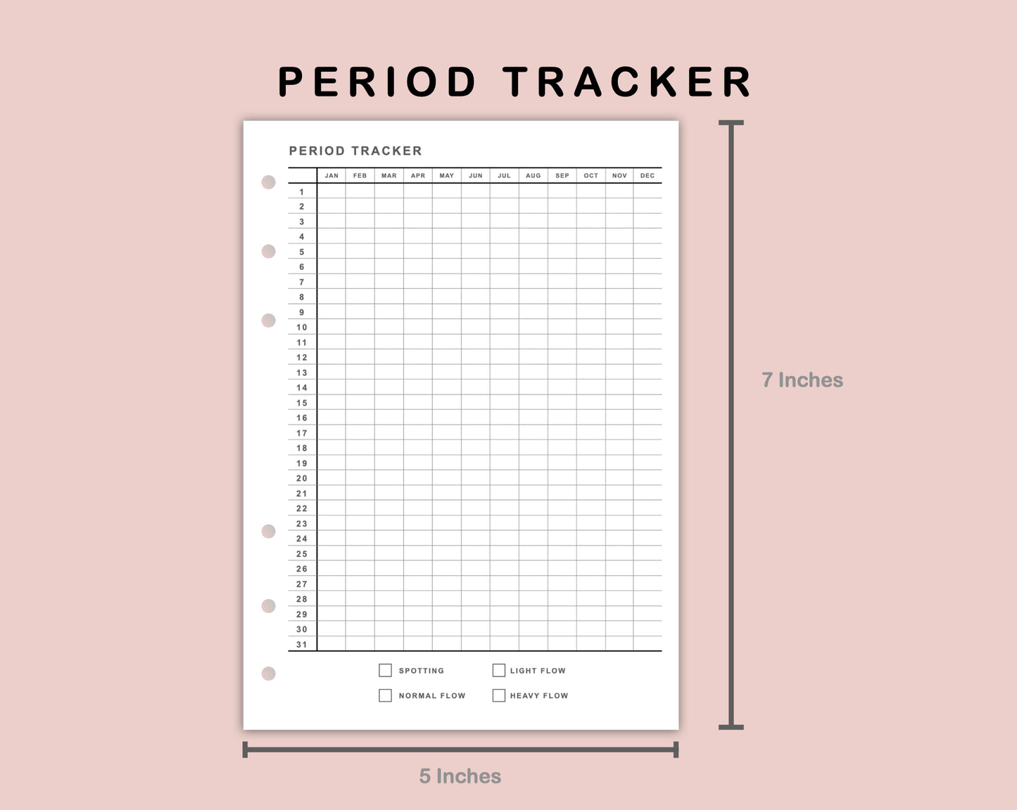 B6 Inserts - Period Tracker