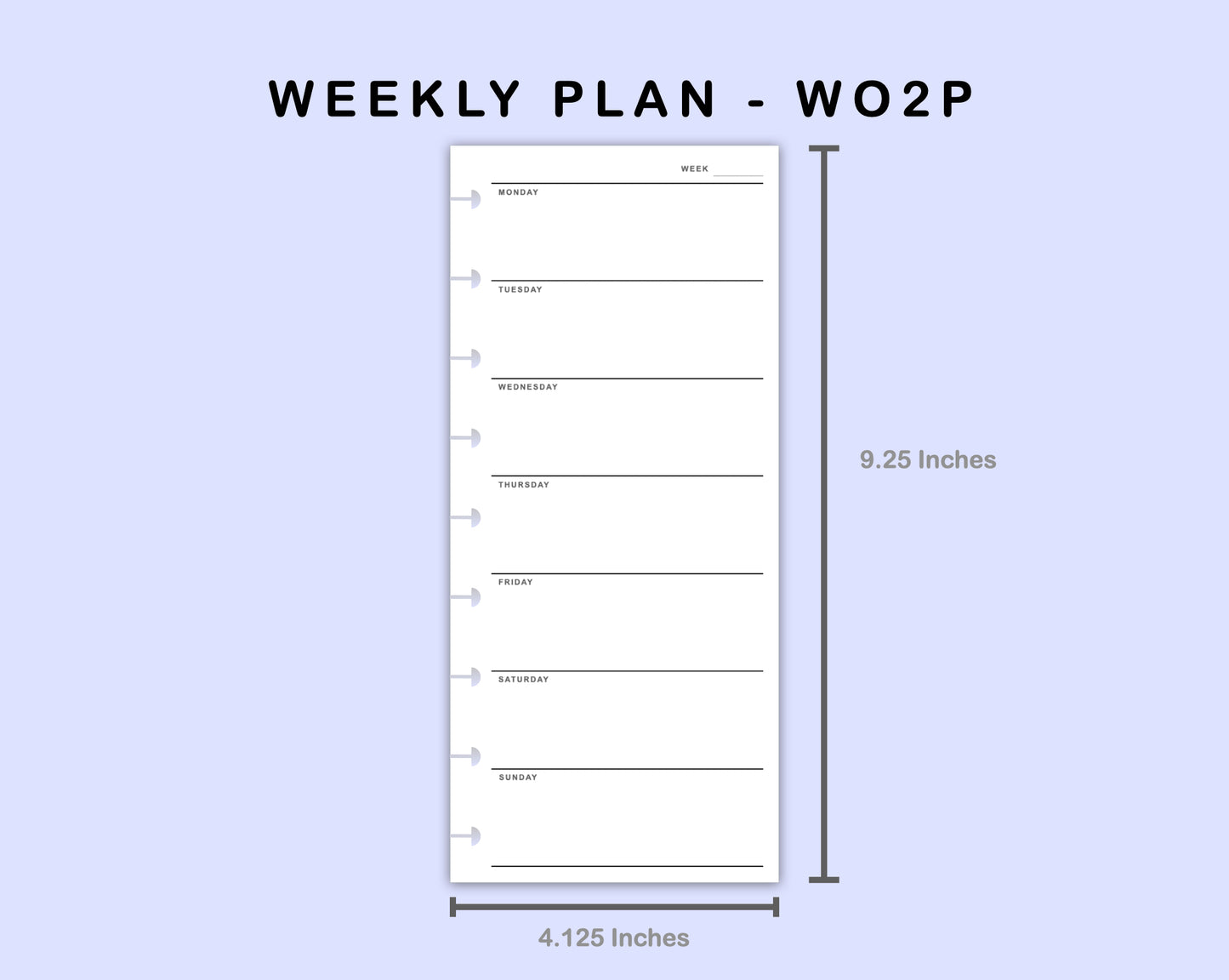 Skinny Classic HP Inserts - Weekly Plan - WO2P - with Habit Tracker