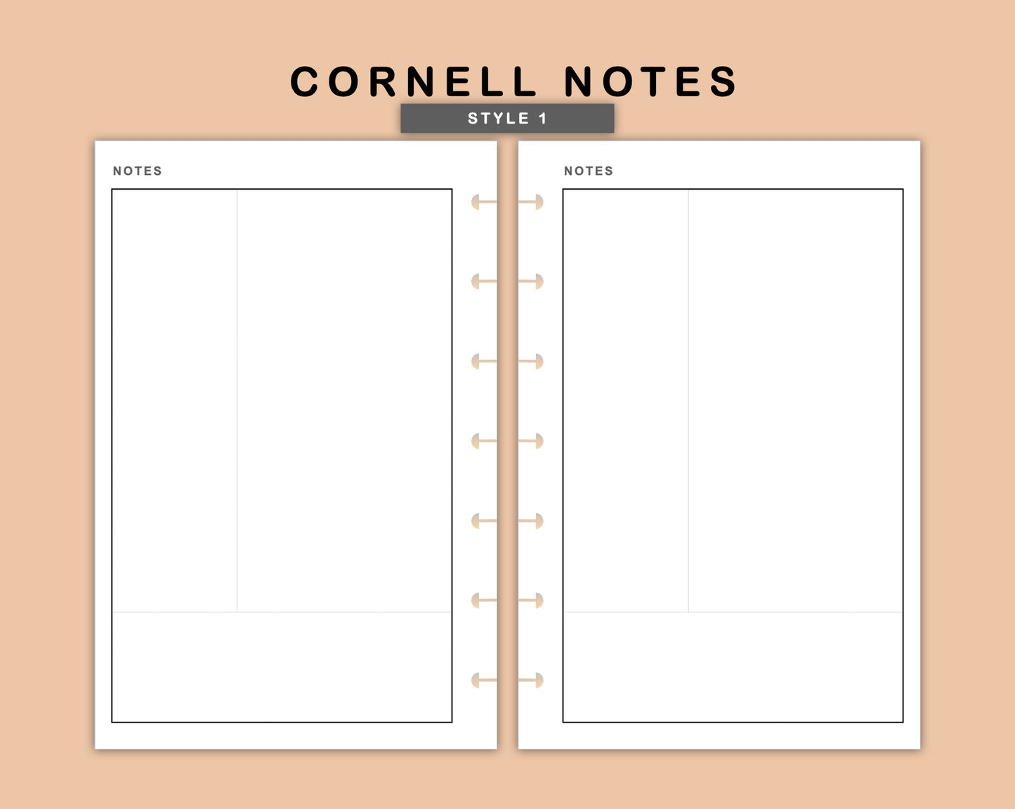 Mini Happy Planner Inserts - Cornell Notes