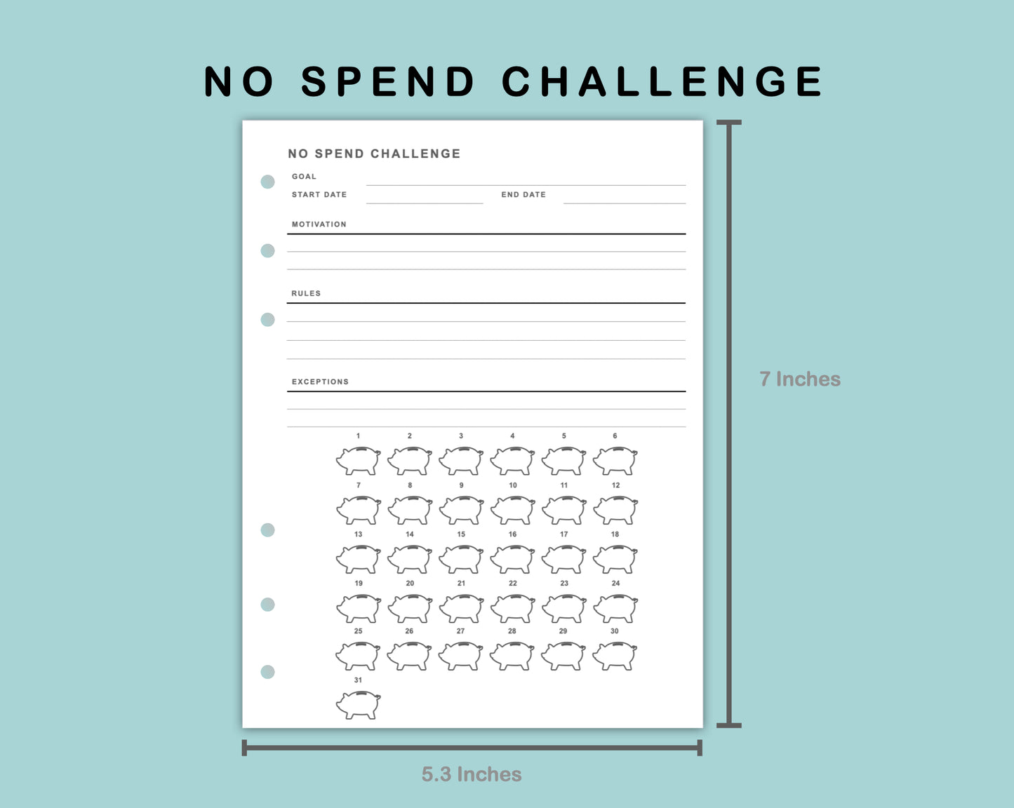 B6 Wide Inserts - No Spend Challenge